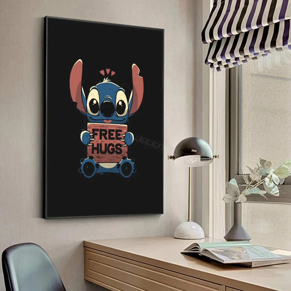 1PC Disney Stitch Poster Stickers Art Wall Murals Decor Game Room Decor Gifts Kawaii HD Painting Cat Cars