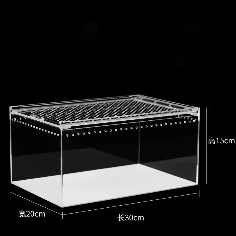 Acrylic Reptile Feeding Box for Geckos, Lizards, Snakes, Tree Frogs and Turtles - Ecological Desert/Amphibian Feeding Box