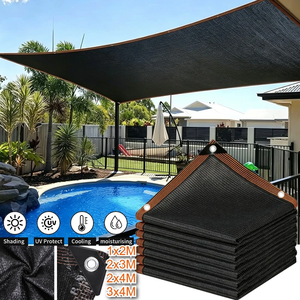 Voile d'ombrage HDPE anti-UV de 1/2/3/4 m avec œillets, voiles pare-soleil, filet de clôture de jardin, écran d'intimité pour balcon, serre