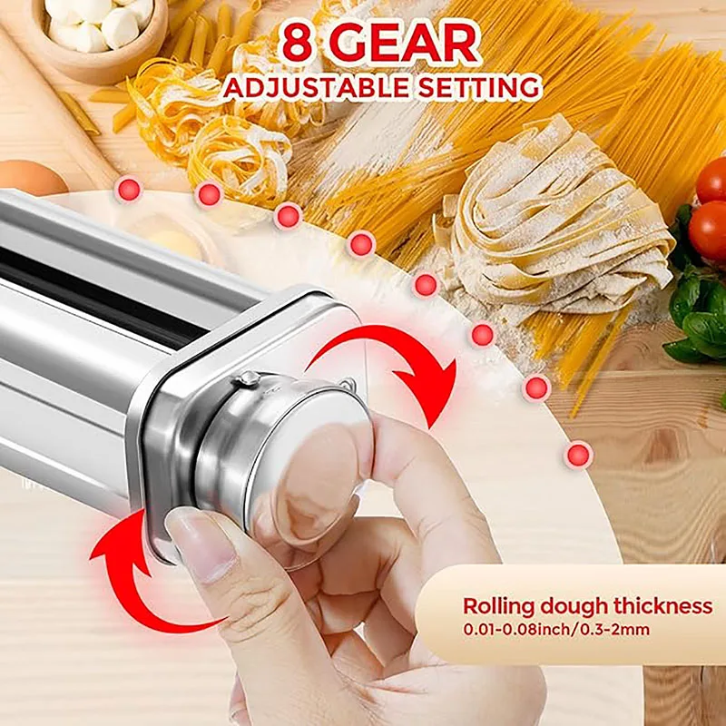 Picture 4: Pasta Roller for Kitchenaid Stand Mixer Stainless Steel Pasta Attachment for Kitchen Aid Pasta Sheet Roller Fit for Stand Mixer