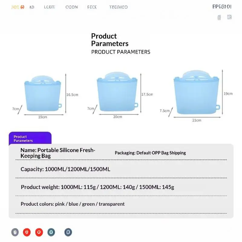 Gefrierbeutel 1000 1200 1500 ml, selbstdichtender, auslaufsicherer, wiederverwendbarer Frischhaltebeutel zum Kühlen von Picknick-Essen – Detail 11