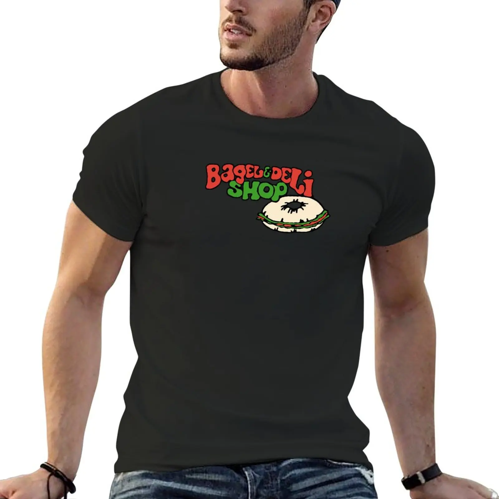 Bagel and Deli Shop T-Shirt graphics cotton graphic tees plain white t shirts men