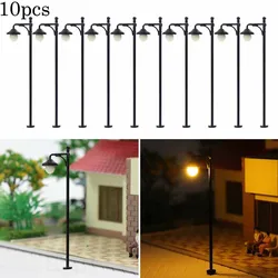 10Pcs Model Railway 65mm Gauge Lamp H0 / 00 Street Lamp LED 65mm Light Model Train Railroad Decoration Building Landscape