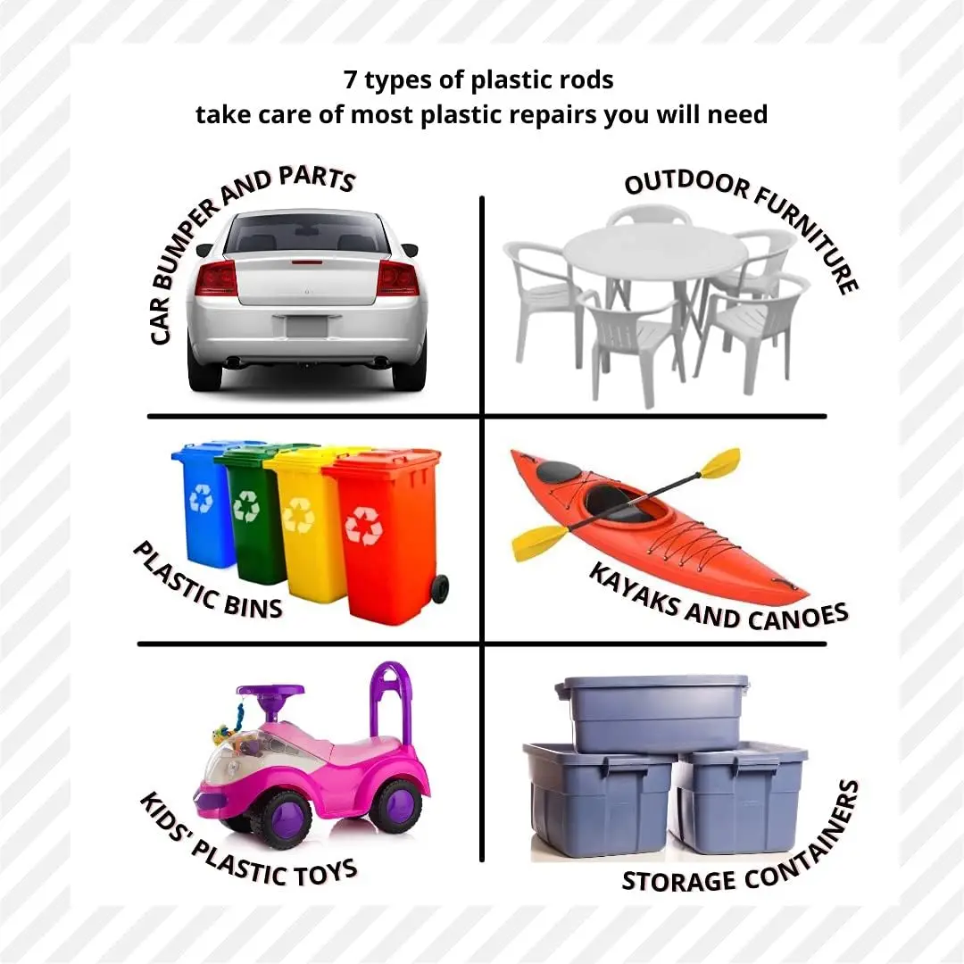 أسود أبيض 5x2.5 مللي متر قضبان لحام مجموعة ل PP/ABS/PVC/PE البلاستيك لحام بندقية سيارة الوفير إصلاح لوازم لحام 25 سنتيمتر #4