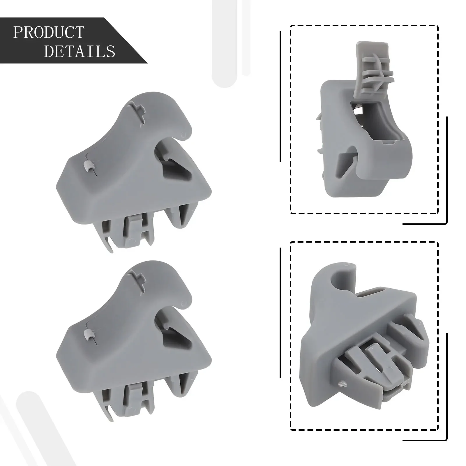 Top Sun Visor Retainer Clip Gray Wear-resistant Anti-corrosion Beige MR779704/MR779705 Replacement Installation