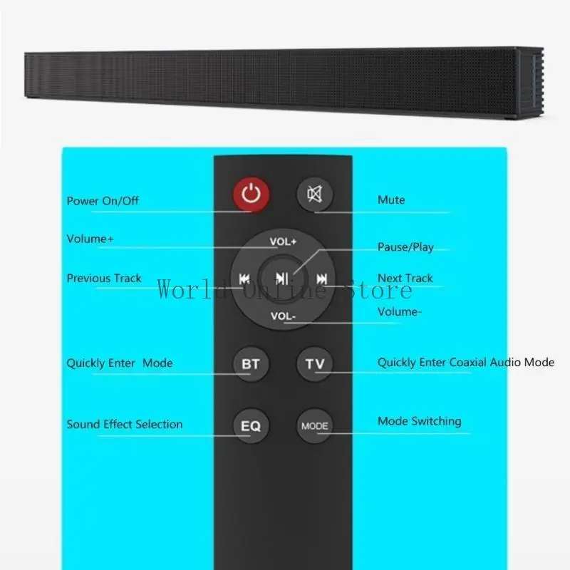 

BS-18B Wireless Soundbar Speaker with Accessories Feature 10Wx4 Speakers and 6 Hour Play for Indoor Entertainment 87HC