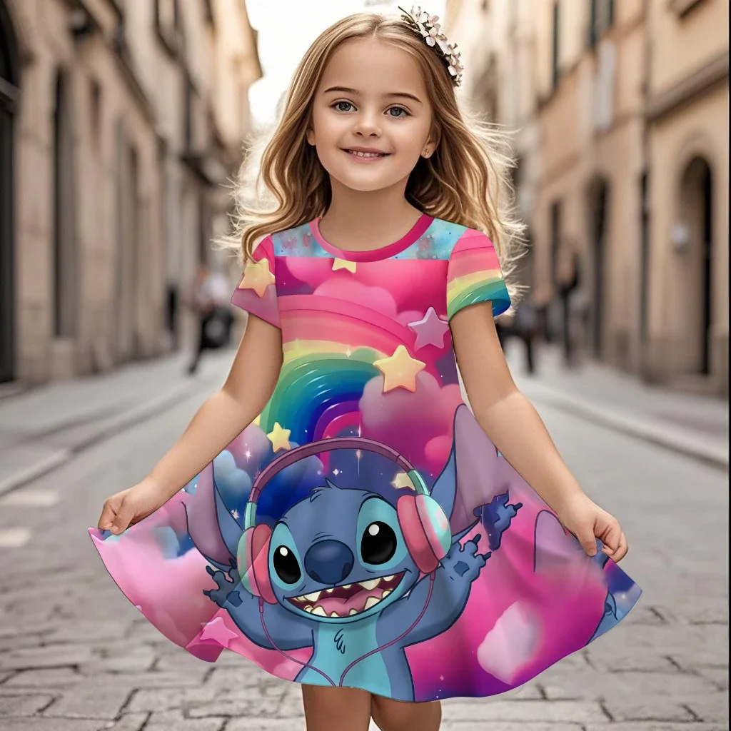 

3D стежка, новинка 2025, летнее стильное повседневное модное платье с мультяшным принтом для детей-подростков, девочек и мальчиков, предпочтительное крутое платье