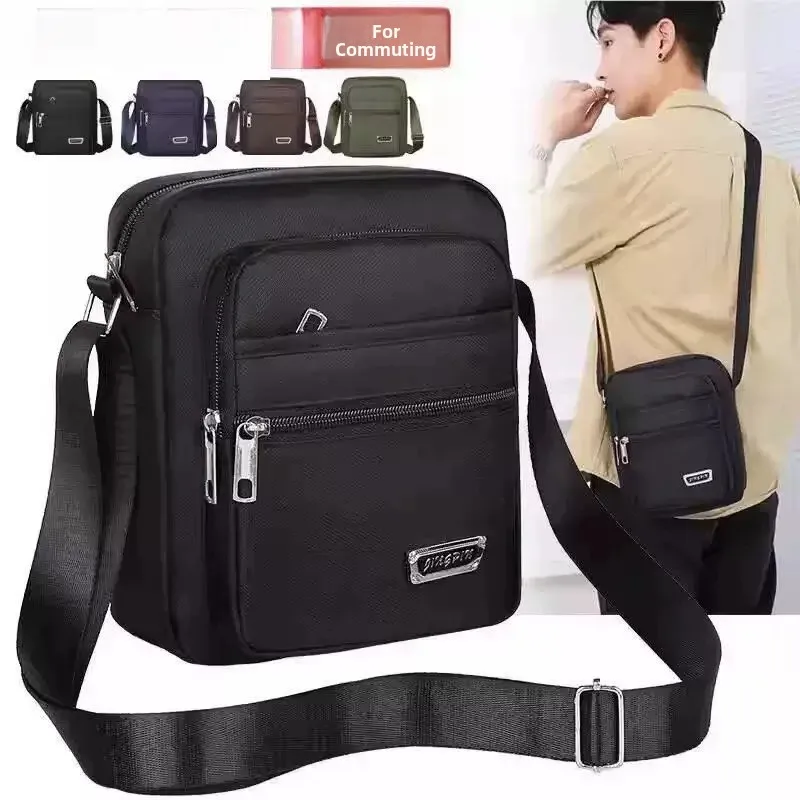Thickened Canvas Multi-layer Cashier Bag Business Bag Unisex Single Shoulder Casual Crossbody Bag for Middle-Aged And Elderly