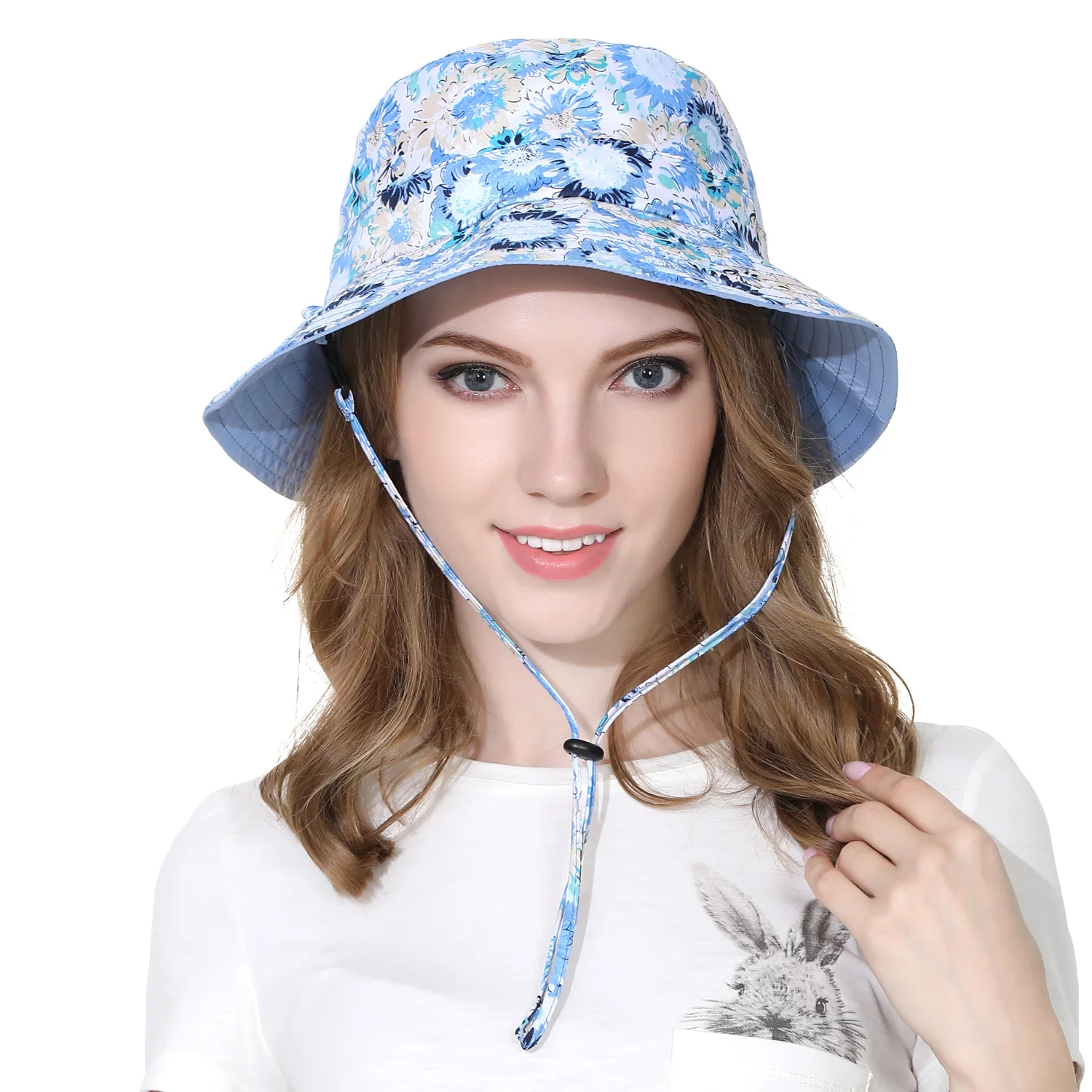 Both sides can use parent-child Bucket hat to prevent sunscreen upf 50+ women sun hat men's breathable fishing hat quick drying