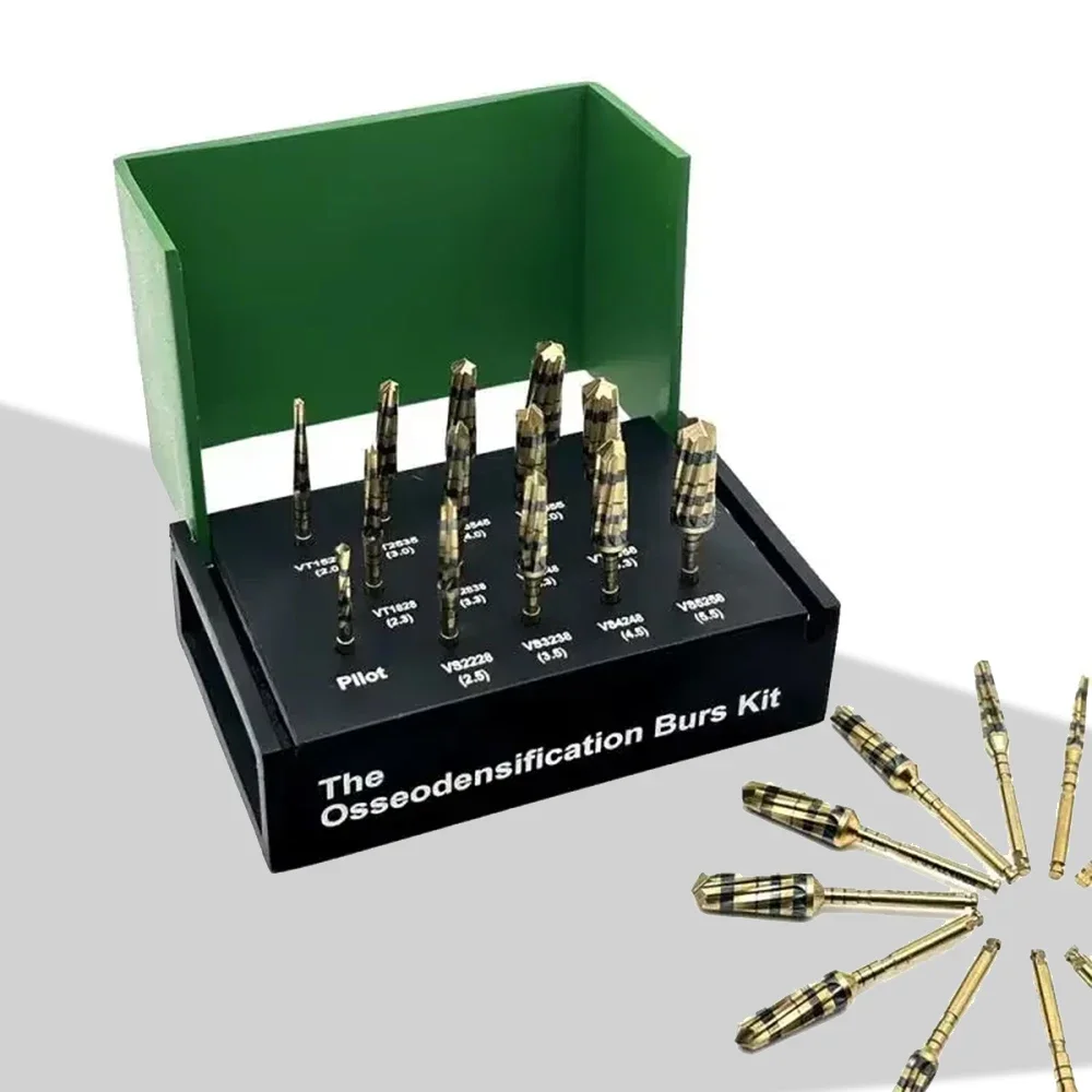 13Pcs Dental Bur Kit Implant Drills for Sinus Lift Maxillary Precision Surgery Dentist Tools