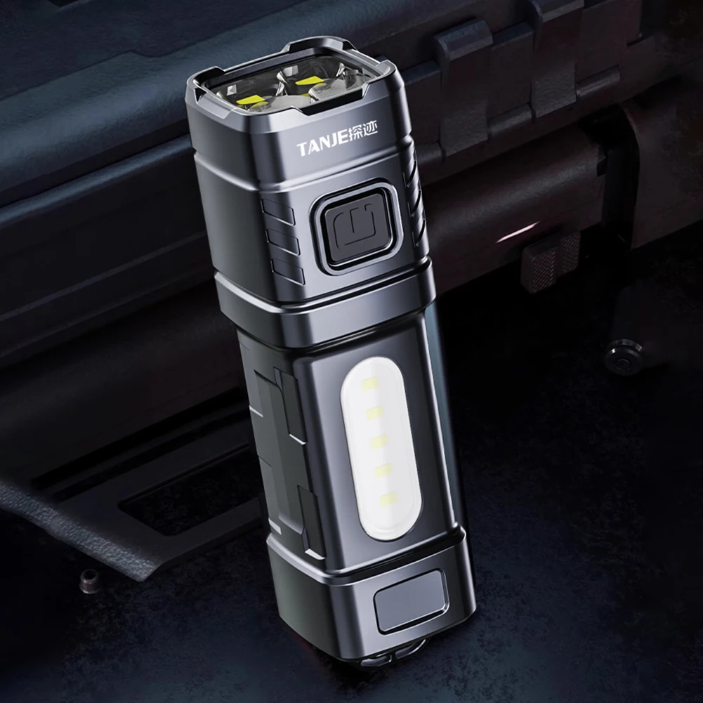 LED + COB ضوء التخييم الصغير مع مشبك قلم ضوء الطوارئ في الهواء الطلق USB شحن عالية الطاقة ضوء الشعلة للتخييم الصيد المشي