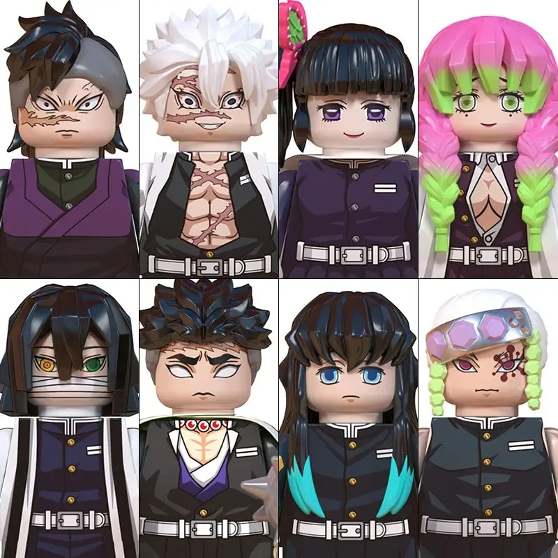 Demon Slayer Building Block Minifigures 50PCS Tanjirou Nezuko Giyuu Shinobu Collectible Action Figure Kids Assembly Toy Gift view 3