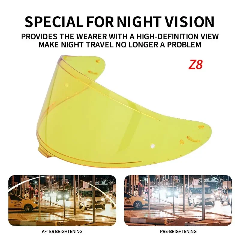 Helmet Visor for Shoei GT air 1/2 NEOTEC CNS-1 CNS1 TC5 Z8 RF1400 NXR2 CWR-F2 X15 X-SPR Pro Lens Night Vision Visor yellow