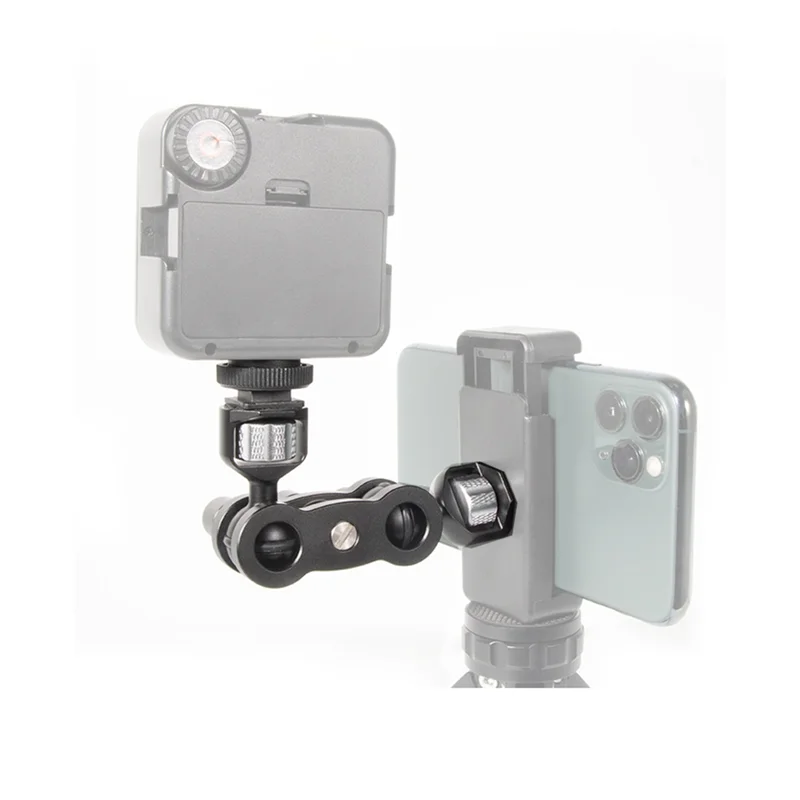 AS95-Double Ball Head Magic Arm 360 Ballheads With 1/4Inch Screw For Camera Monitor Light Microphone Gimbal Cage Mount