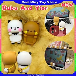2 Pcs New Panda Bubu And Yier Toy Doll Cute Cartoon Panda Bear Doll Mobile Phone Display Screen Decorative Doll Couple Gifts