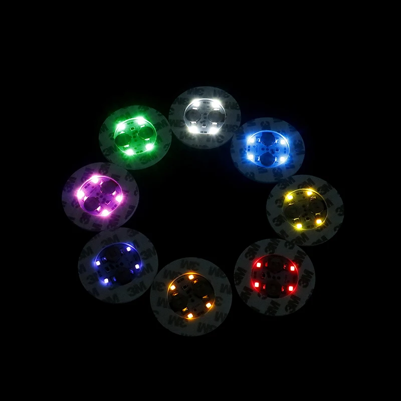 6LED Bottle Light Stickers Glow Coaster Super Bright Lamp for KTV Bar Drink Cup Xmas New Year Wedding