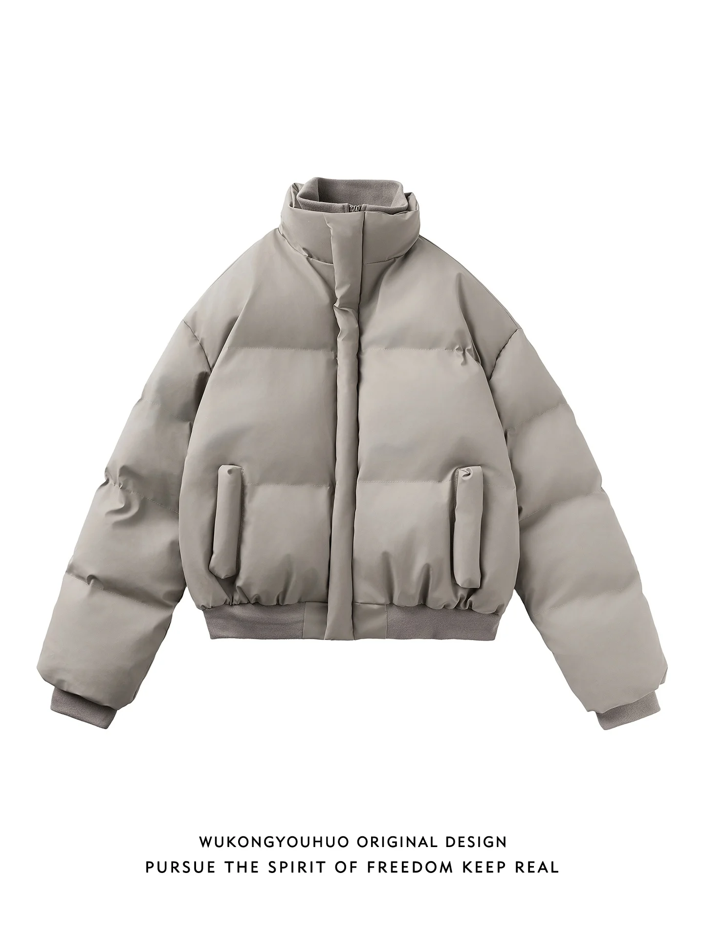 

Теплая утолщенная хлопковая куртка для мужчин, повседневная, свободного кроя, с воротником-стойкой, на молнии, с длинными рукавами, молодежная модная зимняя куртка