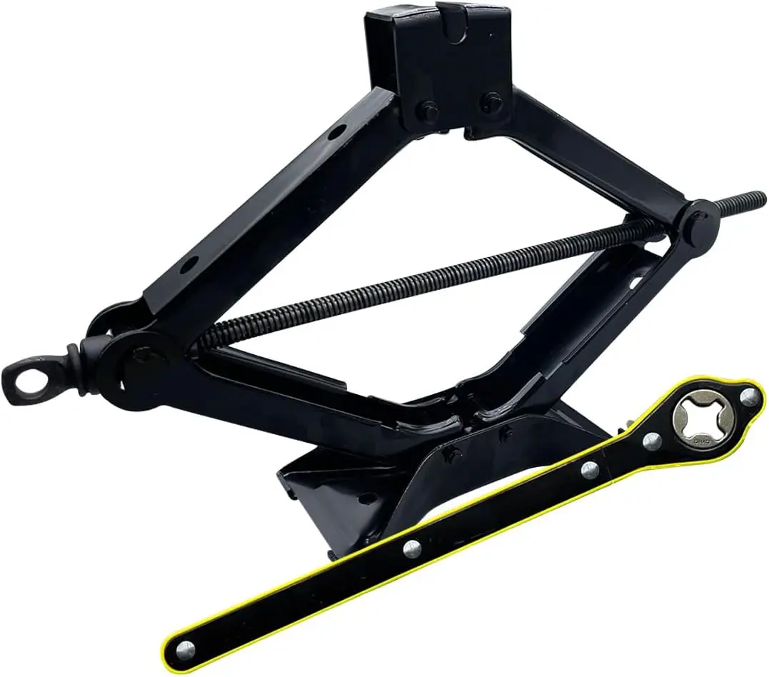 

Комплект автомобильных ножничных домкратов, 2 тонны, портативный подъемник для тяжелых условий эксплуатации с храповой ручкой для внедорожника MPV, аварийное использование