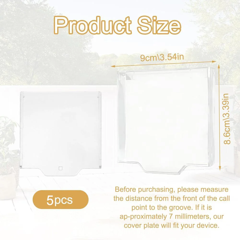 Clear Hinged Protective Cover for Fire Alarm Manual Call Points for Menvier Gent KAC Fulleon Installations 5 Count