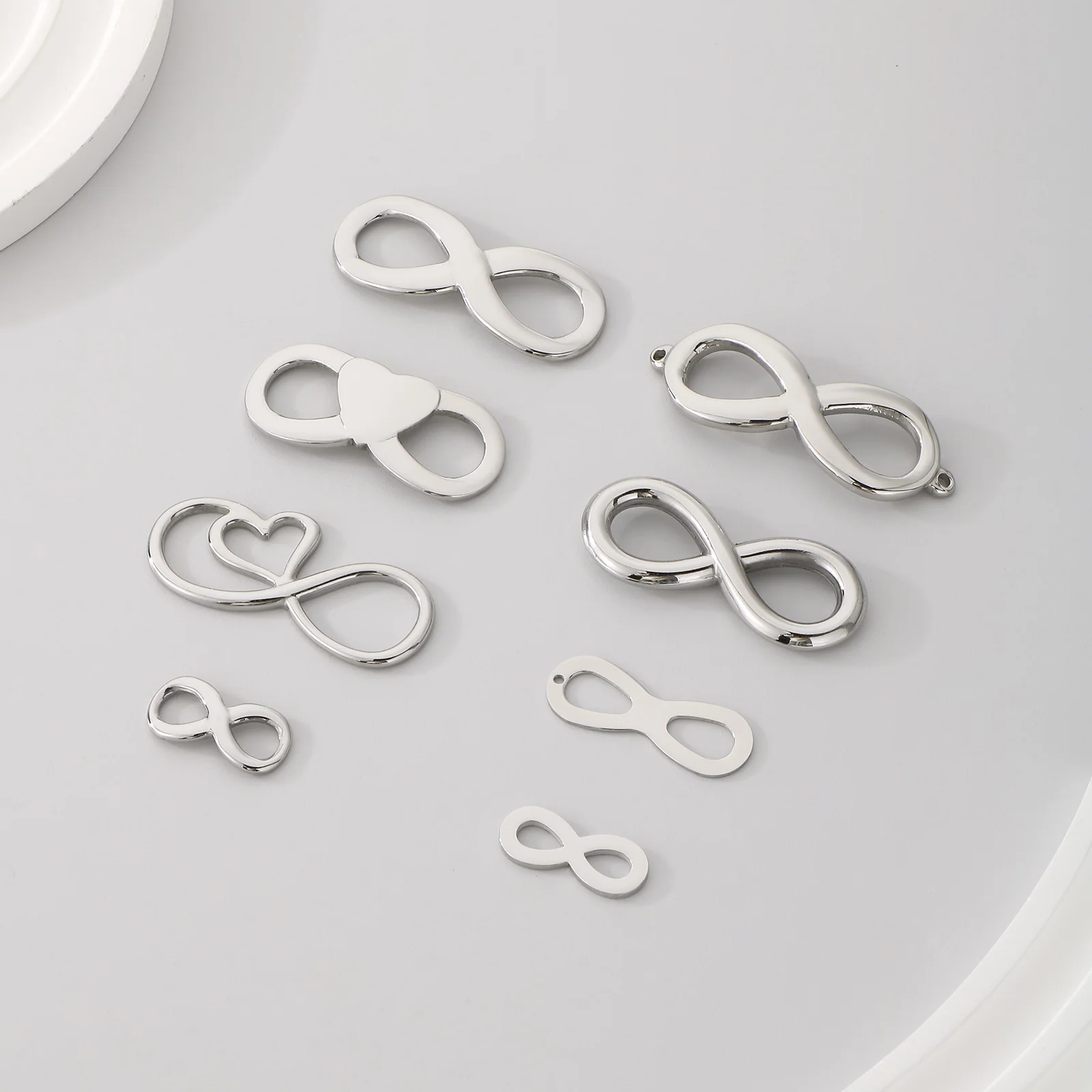 2 قطعة/الوحدة الفولاذ المقاوم للصدأ إنفينيتي رمز قلادة سوار ذاتي الصنع إكسسوارات عقد لصنع المجوهرات والاكسسوارات #3