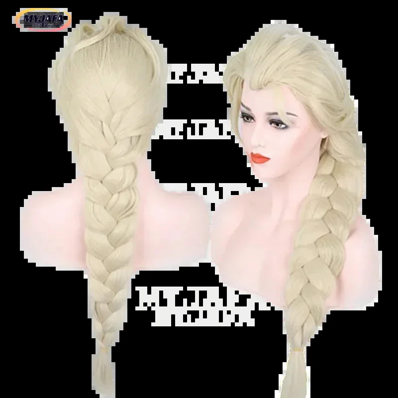 

Elsa Cosplay Wig Queen Princess Long Braid Heat Resistant Synthetic Hair Adult Women Halloween Party Anime Cosplay Wigs