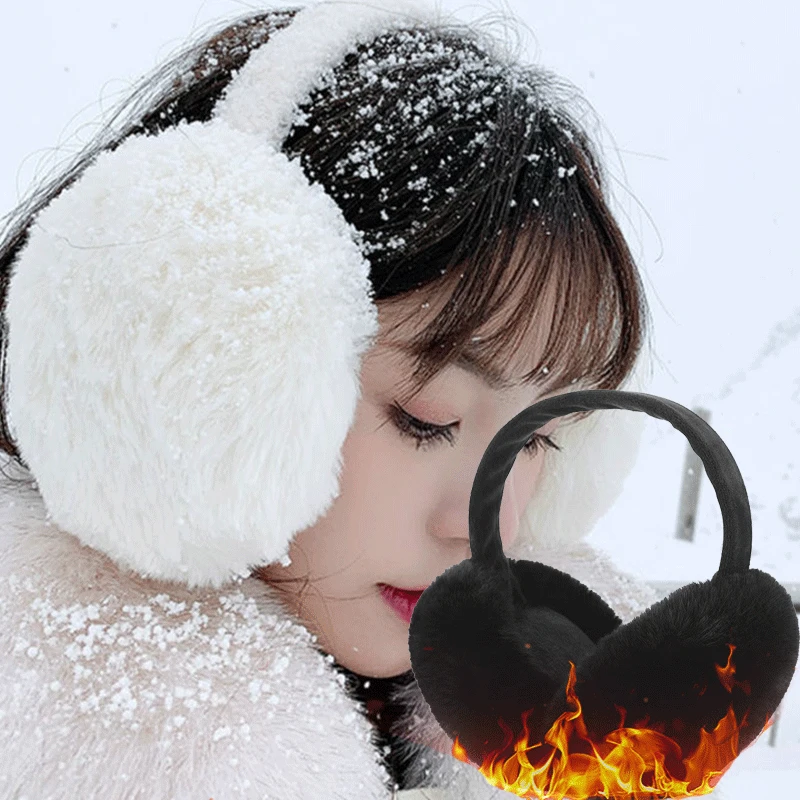 Soft Plush Ear Warmer Winter Warm Earmuffs for Women Men Fashion Solid Color Earflap Outdoor Cold Protection Ear-Muffs Ear Cover