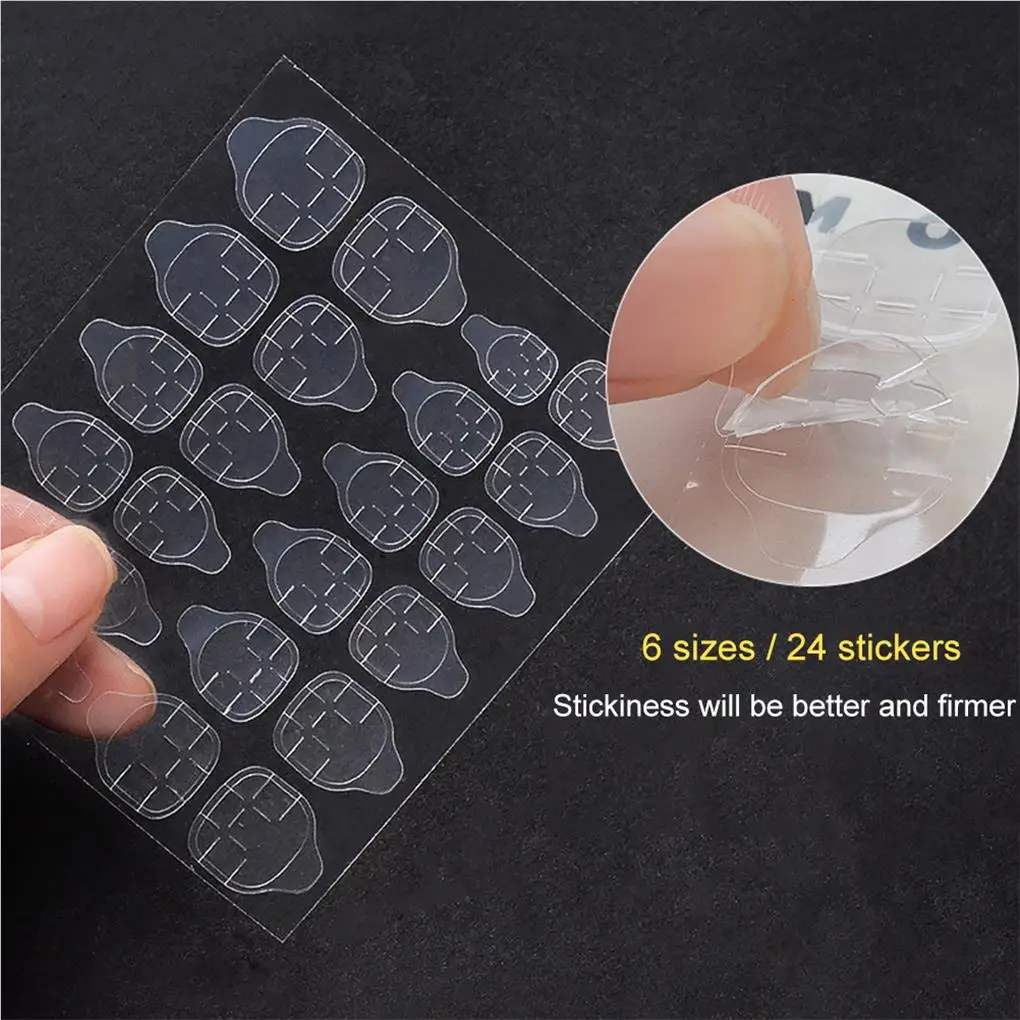 120 Pieces Nail Adhesive Tabs Waterproof Breathable Transparent Double-Side Tape Sticker for Manicure Crafting