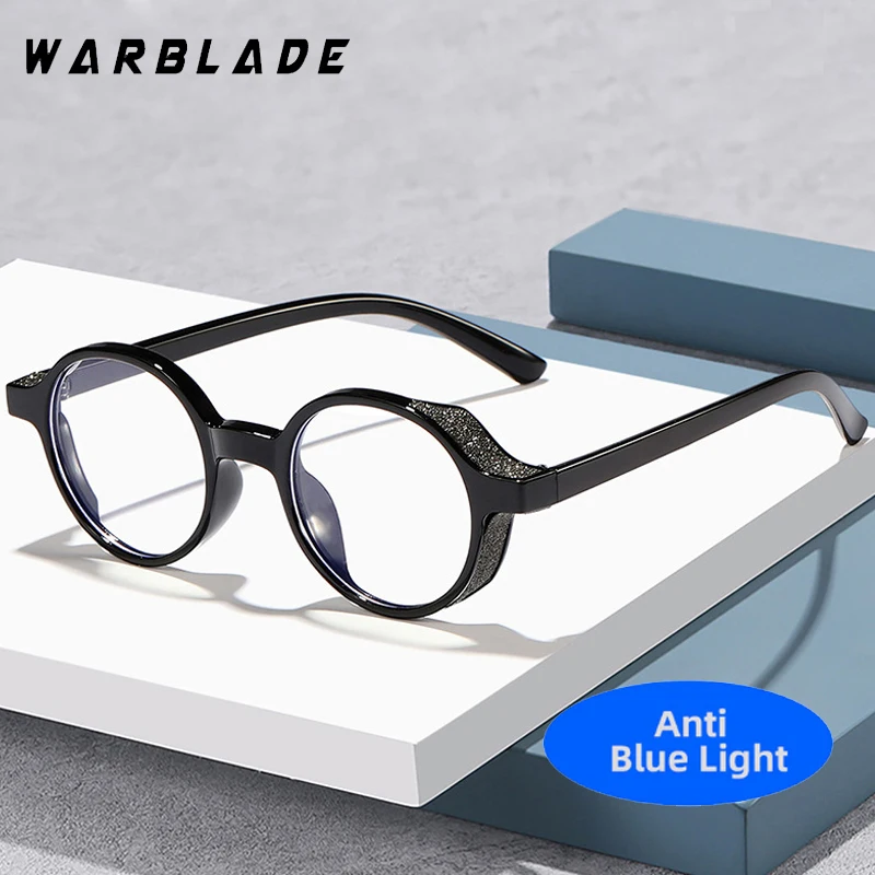 

Classic Thick Frame Small Round Frame Anti-Blue Light Women Men Eyewear Luxury Brand Design Computer Optical Protection Glasses