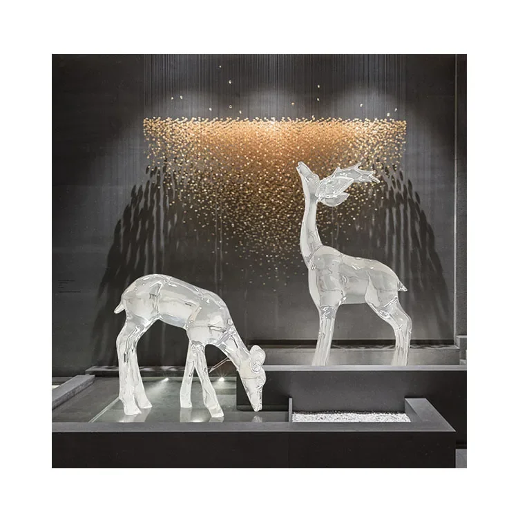 

Customize Deer Acrylic Crystal Clear Wholesale Home Decor Deer Ornament Diy Home Decor Ornament Deer Acrylic Resin Sculpture
