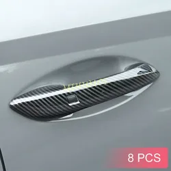 Carbon Fiber Exterior Door Handle Cover Trims For 2020-2023 Hyundai Sonata (DN8)