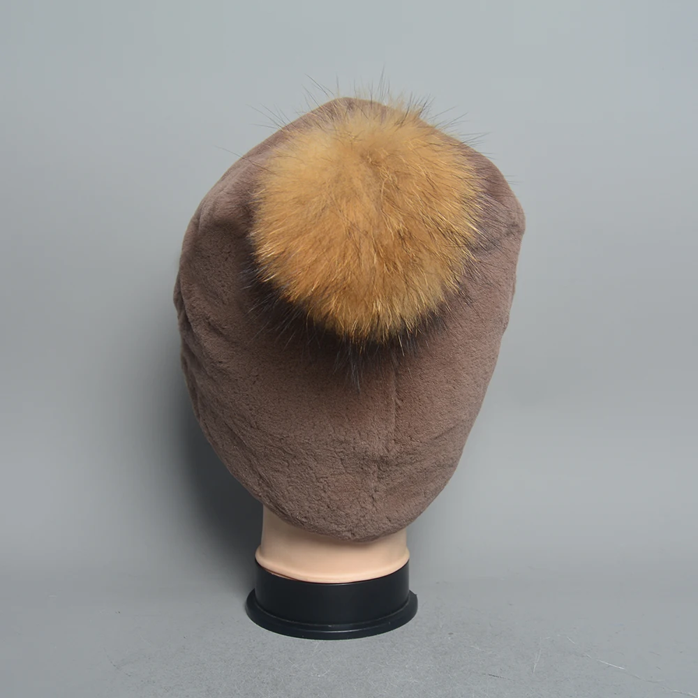 Natural Rex Rabbit Fur Christmas hat For Women Fashion Size Can Adjust Keep Warm Lady Real Fur Winter Hats