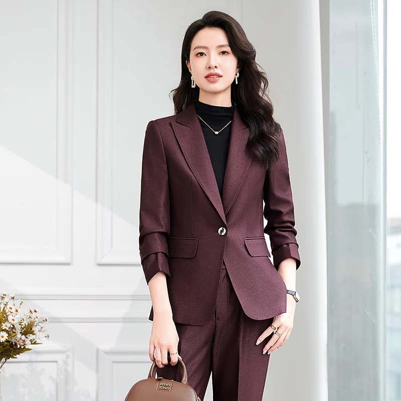 

High-Grade Black Suit Jacket Women's Business Wear Spring and Autumn New Temperament Leisure Commuter Suit Suit Overalls