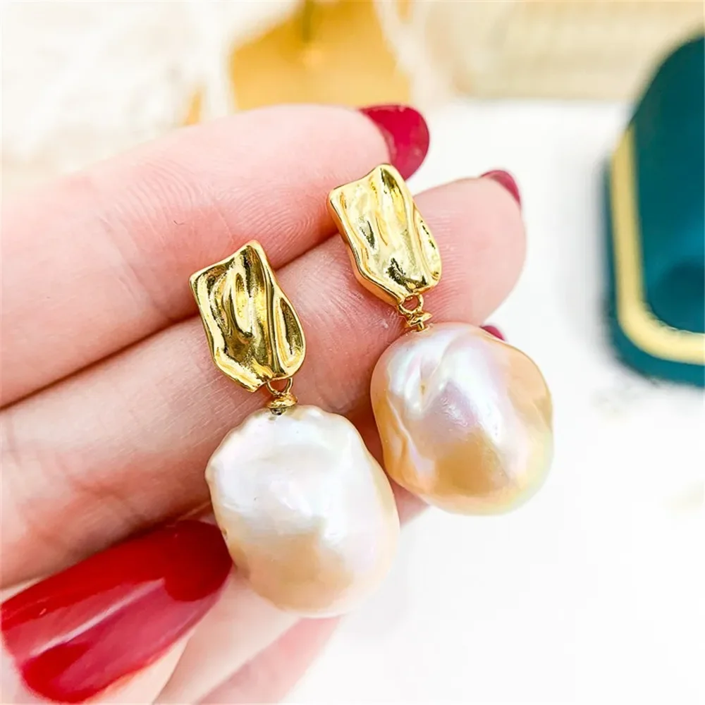 925 Silver Pearl Beads Stud Earrings Setting Base Diy Jewelry Making Findings&Components No Pearl E001