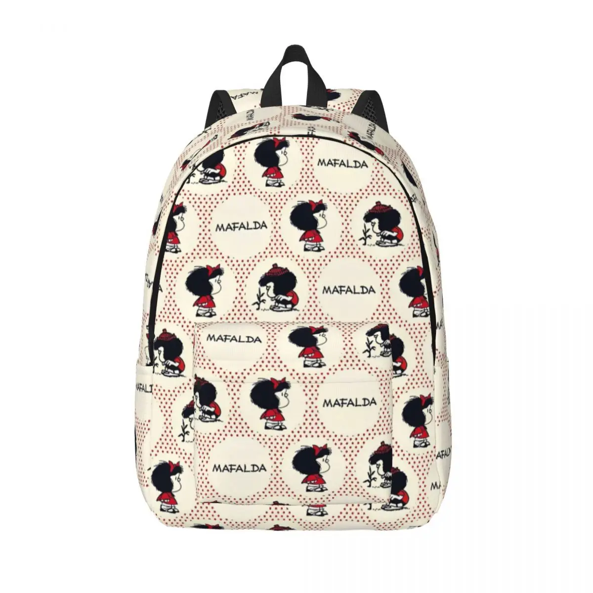 

Mafalda Anime Cute Cartoon Casual Backpack Sports High School Business Manga Comic Daypack for Men Women Laptop Canvas Bags