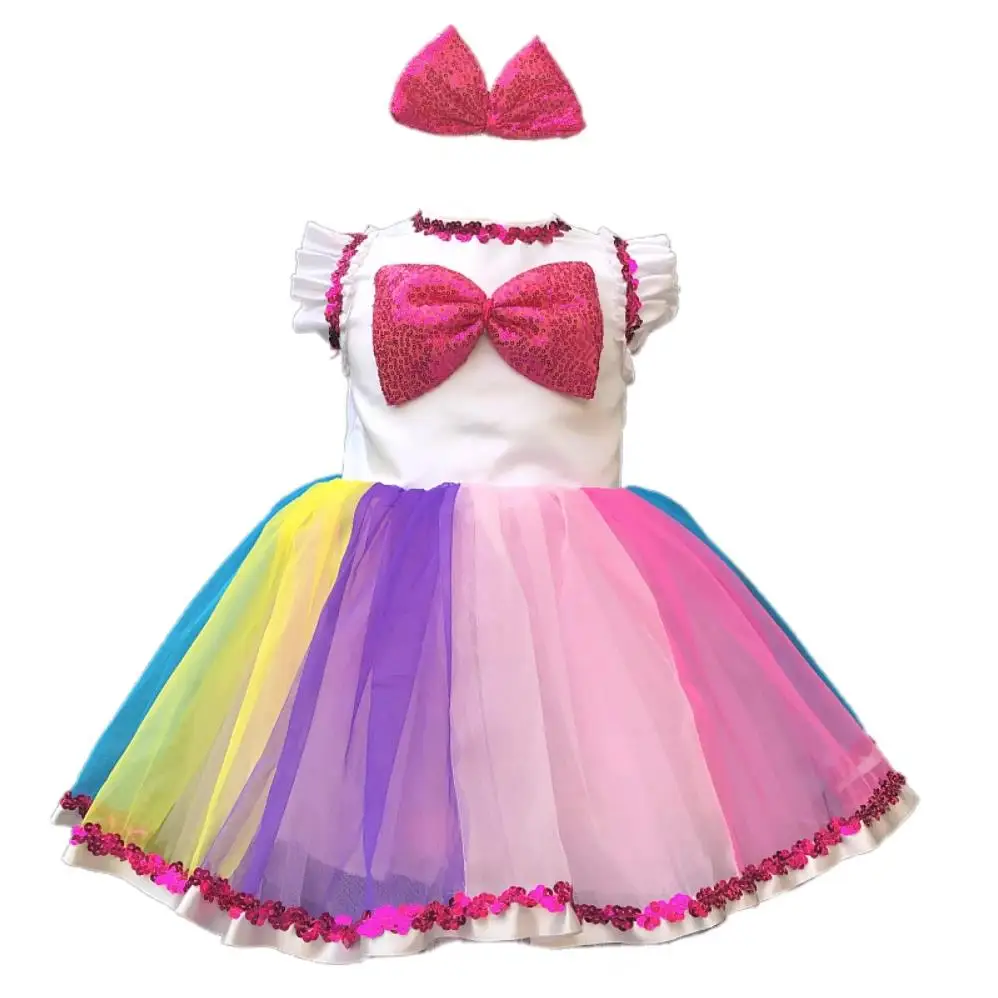 Moderne Dansjurk Voor Meisje Jongen Regenboogkleur Dansfeest Jurk Meisje Kleding Voor Meisjes Podiumkleding Avondjurken Danskleding