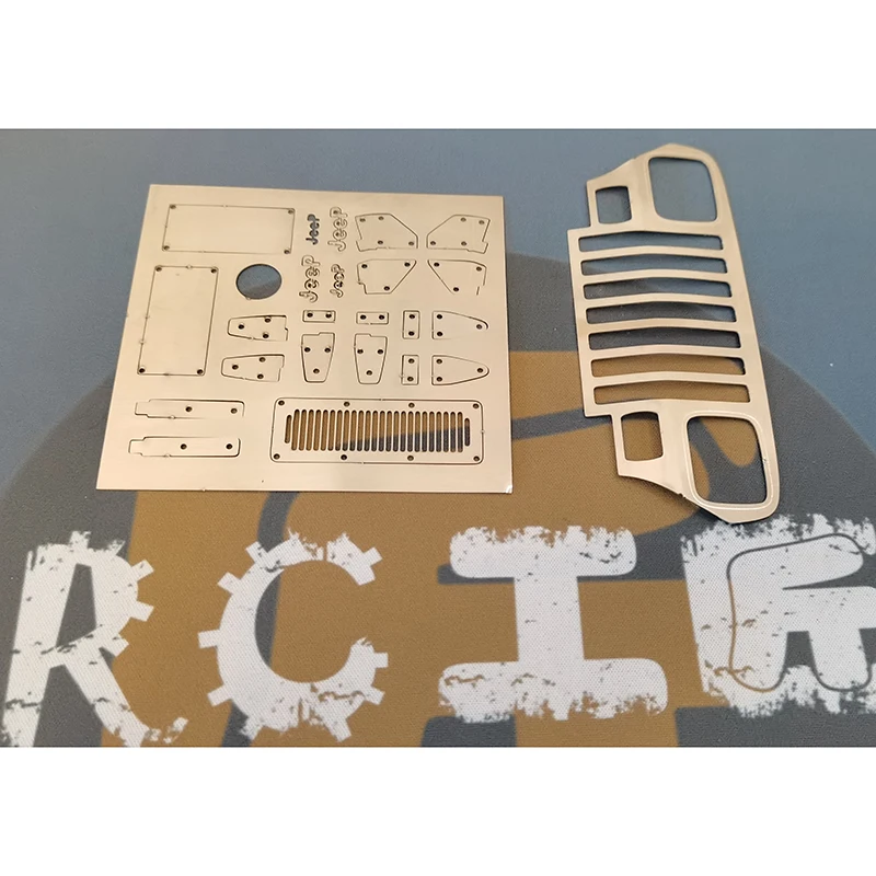 Metal Stainless steel etched sheet front face For 1/10 Tamiya RC Crawler Car CC01 wrangler diy parts