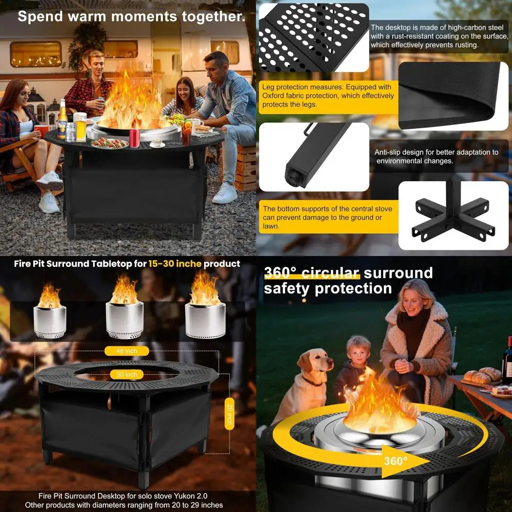 

Круглая огневая чаша 48 дюймов с защитой от воздействия на грунт и системой безопасности