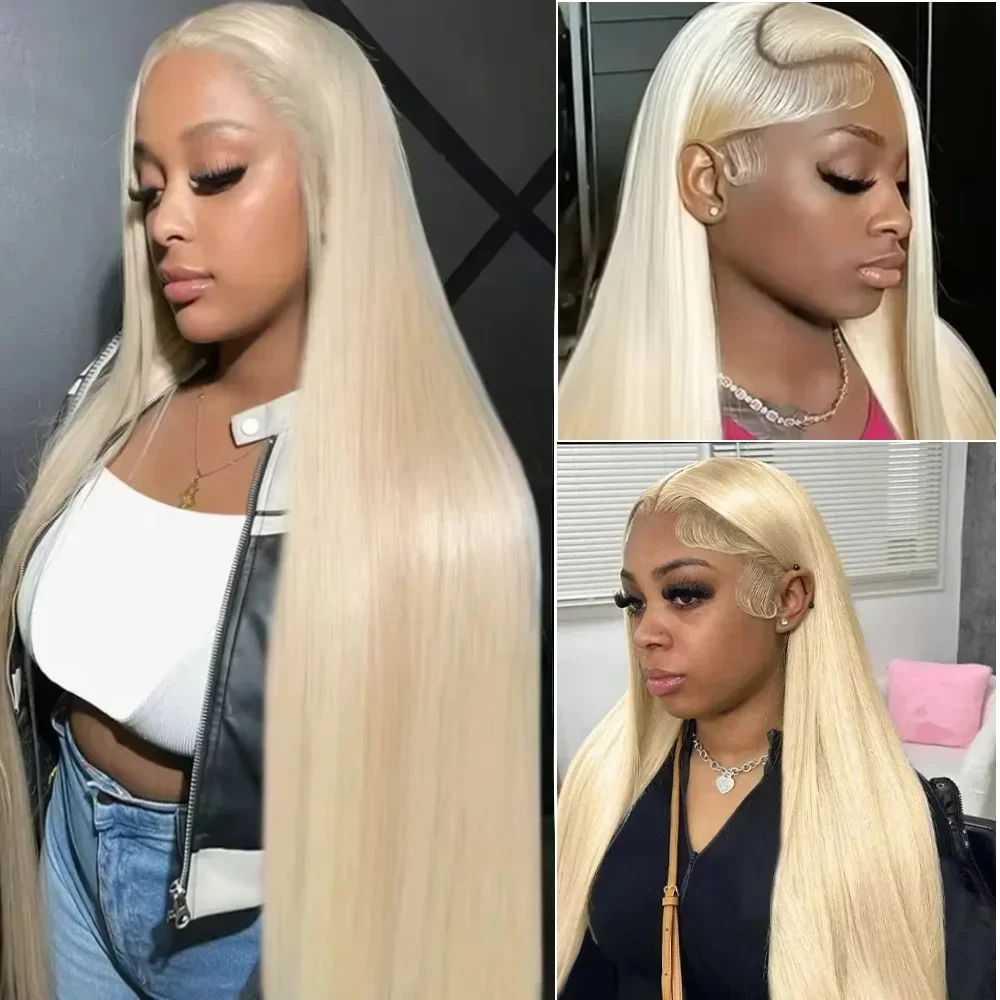 613 Bone Straight Honey Colored Human Hair Lace Closure Wig Blonde 13x6 Hd Transparent Lace Front Wigs 100% Brazilian dla kobiet