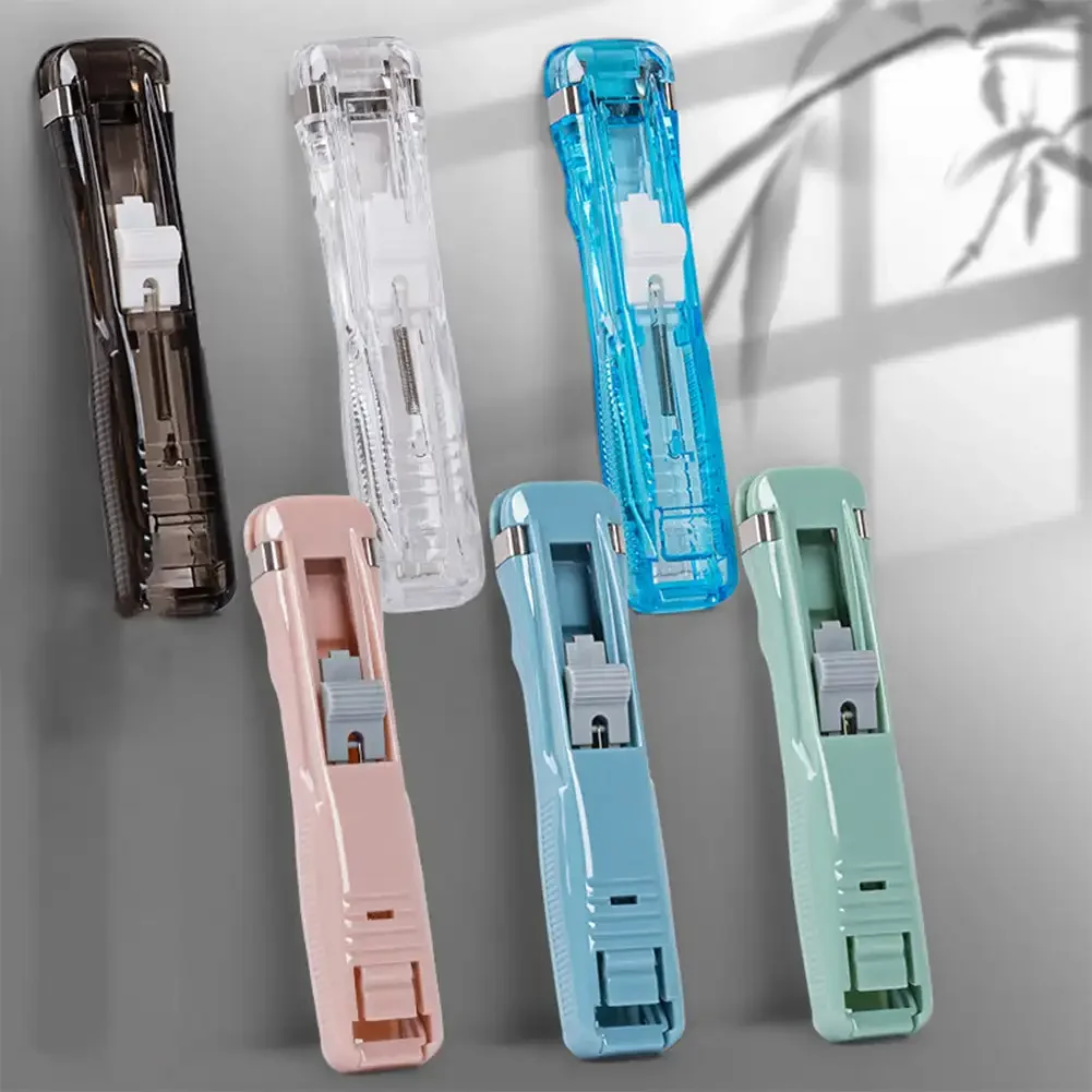 Mini Reusable Traceless Stapler Hand Clamp Push Stapler Paper Book File Office School Student Binder Binding Tools Supplies