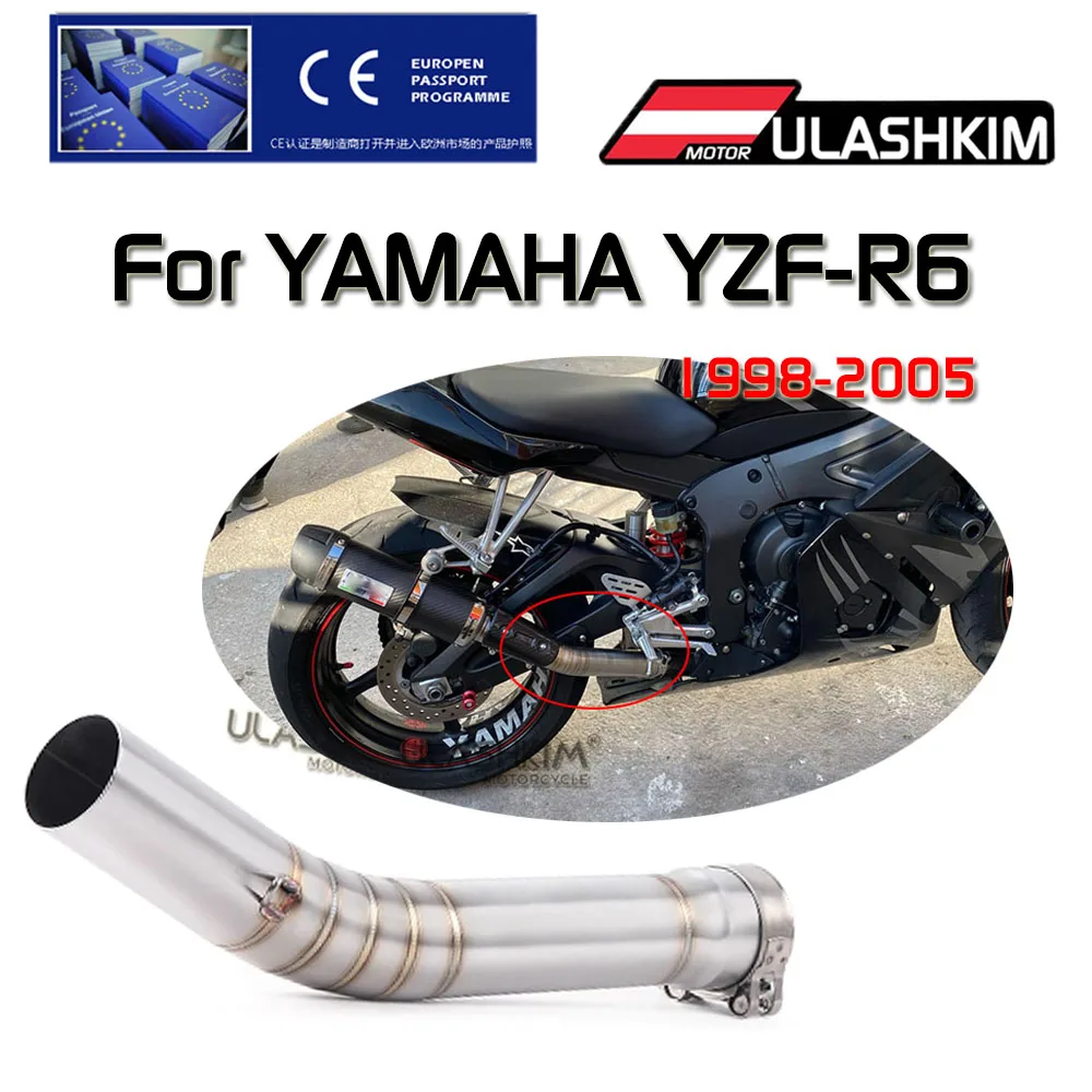 EXHAUST For YAMAHA YZF-R6 R6 1998-2005 Motorcycle 51mm Link Middle Pipe Full SystemMuffler Front Header Pipe R6 Exhaust