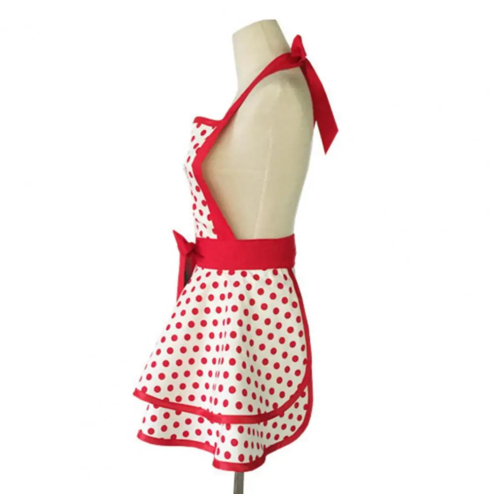 Grilling Apron for Mom Stylish Cooking Apron for Girlfriend Vintage Striped Polka Dot Aprons for Women Retro Kitchen Cooking