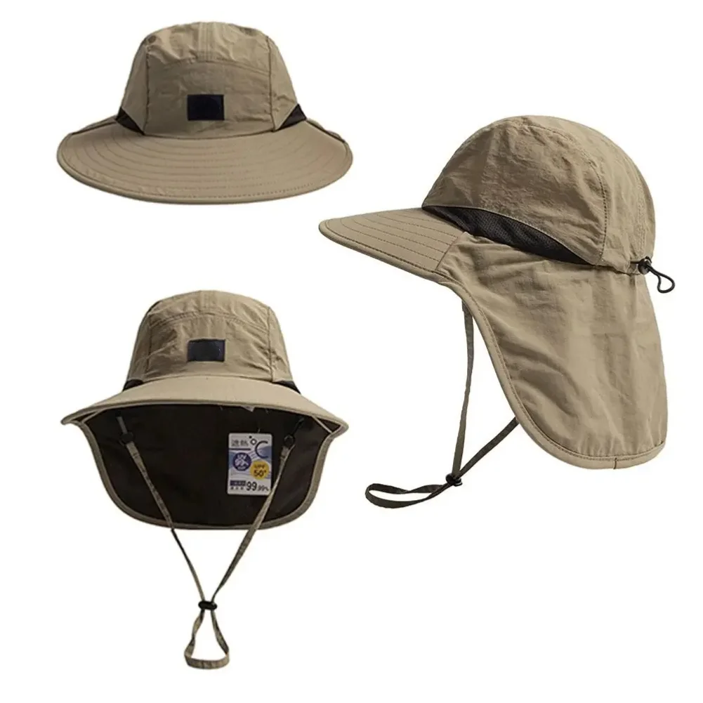 

New Bucket Hat Fisherman Hat Sunscreen Cap Wide Brim Hiking Hats Quick-Drying Sun-Shade Fishing Caps