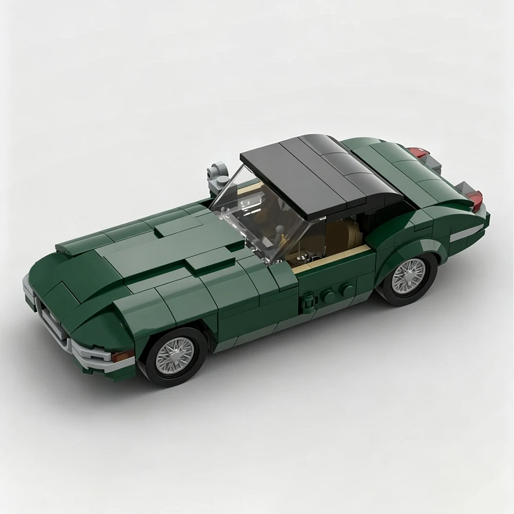 New MOC Speed ​​Series Dark Green Convertible Sports Car Model – DIY Modular Vehicle Building Toy (Collectible Gift for Adults)