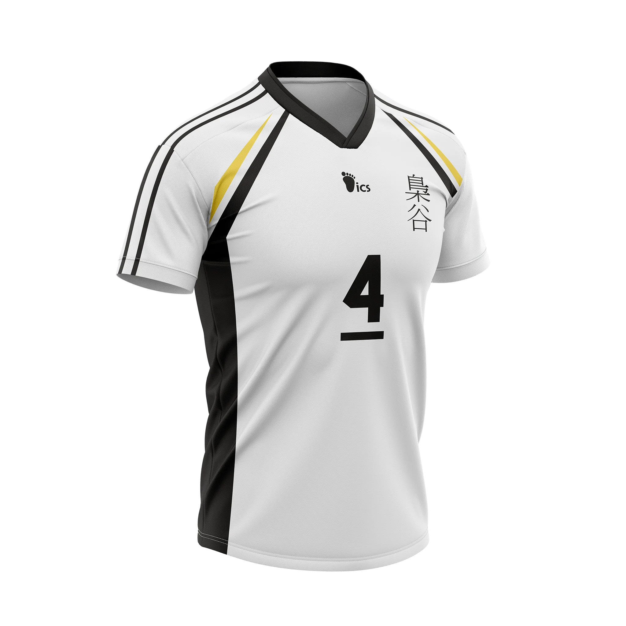 Nuevo Anime Japonés de Bandai 2026: Haikyuu!! Academia Fukurodani Bokuto Kotaro # 4 Camisetas de Voleibol Blancas y Negras para Cosplay de Anime