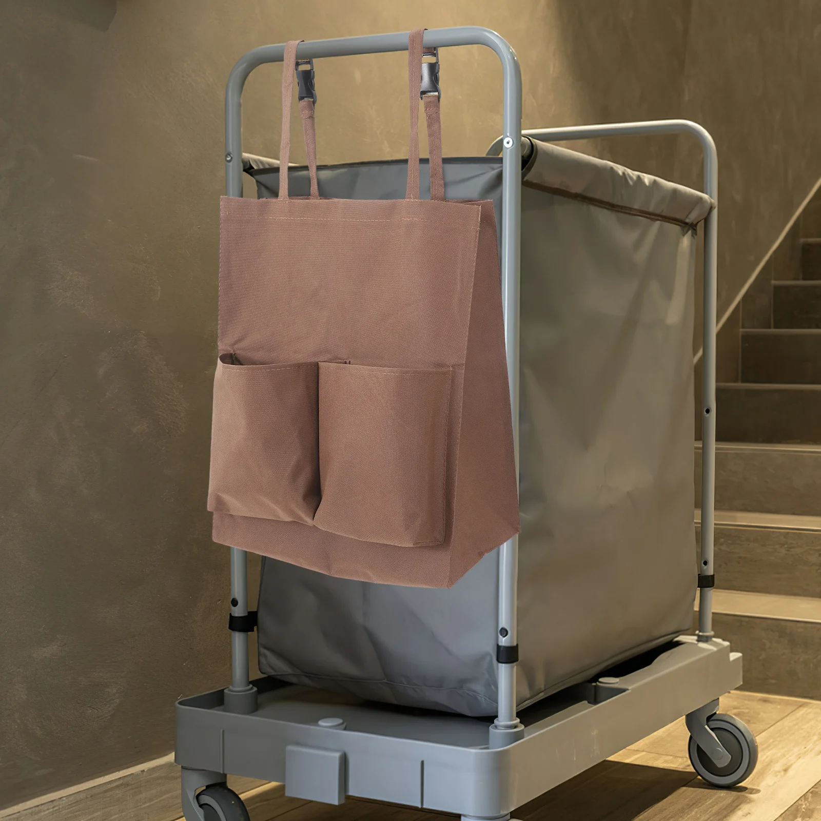 

Housekeeping Cart Bag Heavy Duty Plastic Cloth Material for Trash Collection Organizing Cleaning Supplies Janitorial Bag