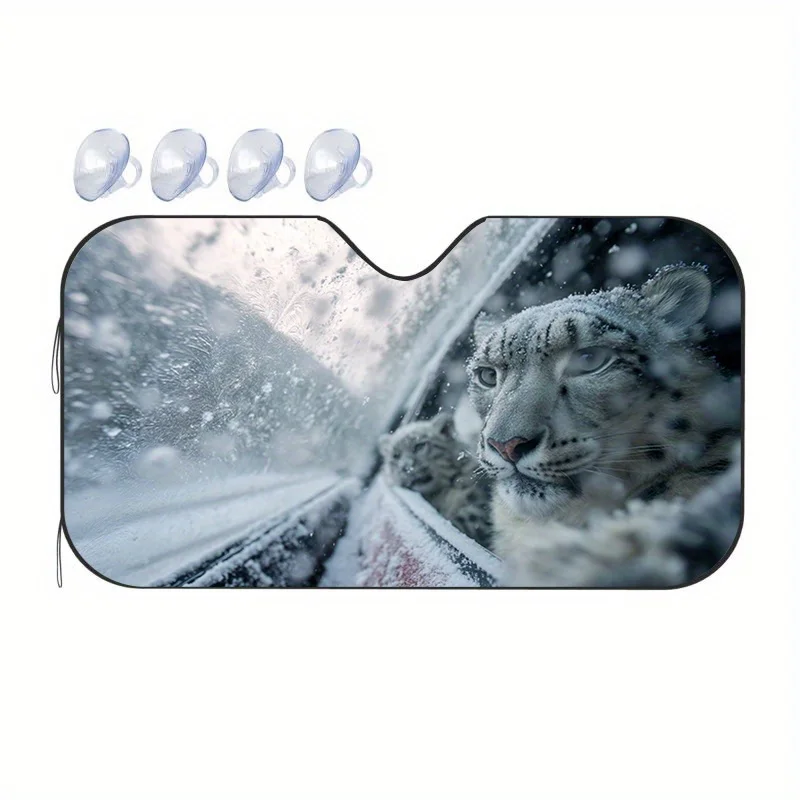 

Солнцезащитный козырек Snow Leopard — защита от УФ-излучения и бликов, лобовое стекло автомобиля с дизайном Snow Leopard, снижение тепла