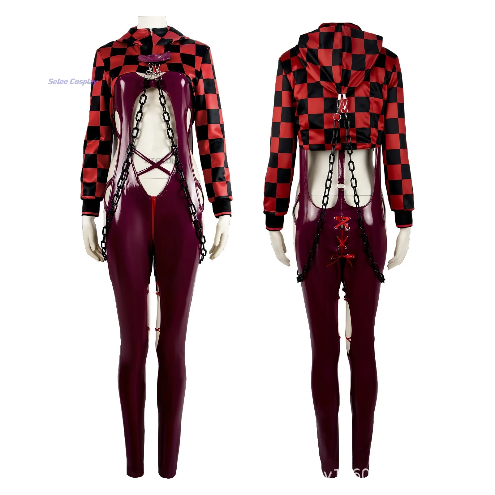 

Game Project Stellar Cosplay Blade Eve Costume Skin Racer's High Suit Women Clothes Red Set Halloween Battle Bodysuit Outfit