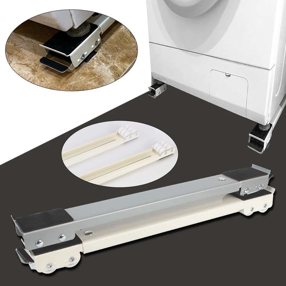 Adjustable Washing Machine Stand Movable Racks 24 Wheel Refrigerator Base Mount Dryer Holder Mobile Roller Bracket Universal