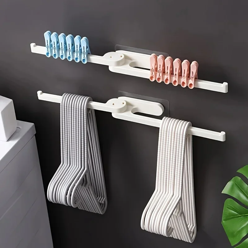 Hanger Storage Rack, Balcony Sorting Rack, No Punching Clothes Drying Rack, Storage Artifact, Wall Mounted Clip Hook