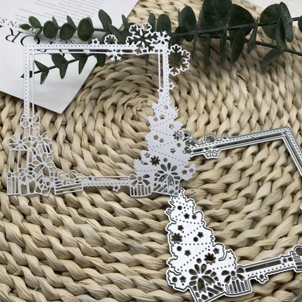 

1 шт., металлические штампы, форма для резки, рождественский подарок, квадратные украшения, скрапбукинг, лезвие для рукоделия, трафареты, штампы